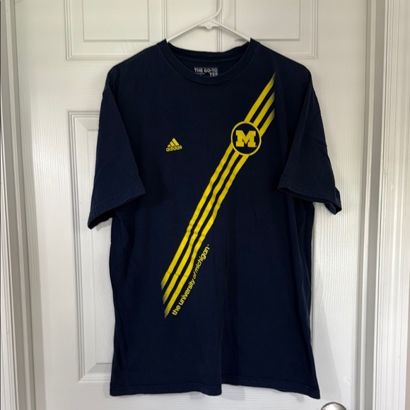 Adidas men’s University of Michigan blue&gold teeshirt - Picture 1 of 4